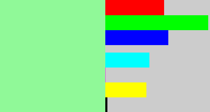 Hex color #90f998 - mint green