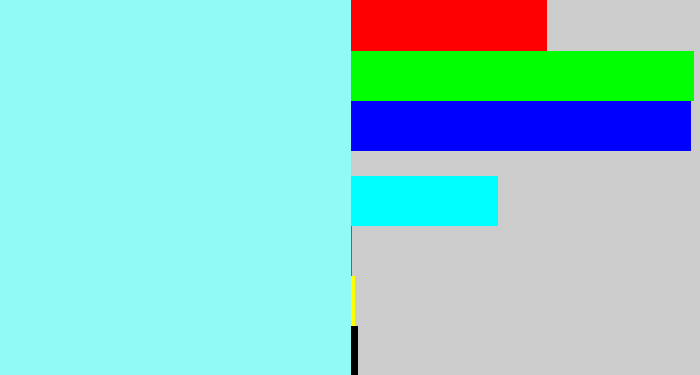 Hex color #90faf7 - robin egg blue
