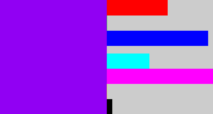 Hex color #9100f3 - vivid purple