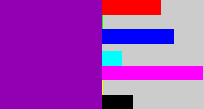 Hex color #9101b3 - barney purple