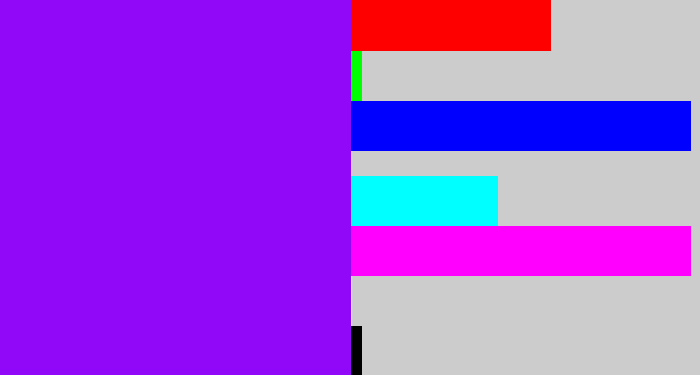 Hex color #9108f8 - vivid purple