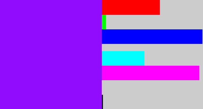 Hex color #910bfc - vivid purple