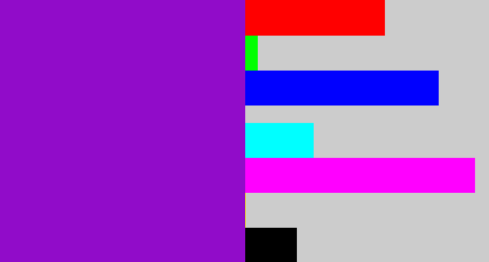 Hex color #910cc9 - violet