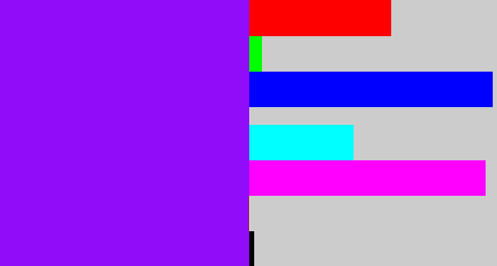 Hex color #910cf9 - vivid purple