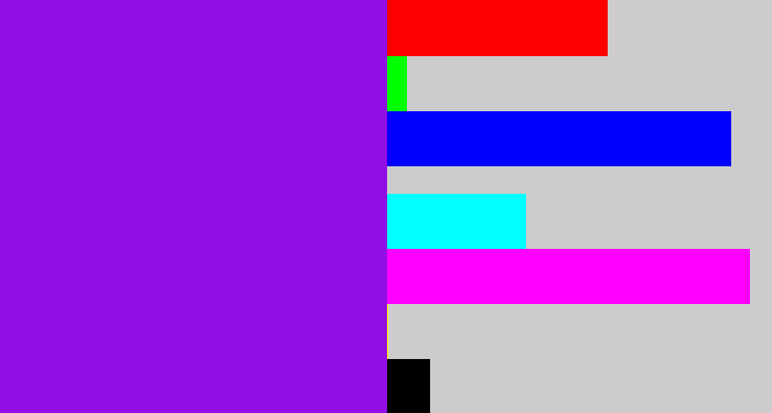 Hex color #910ee4 - violet
