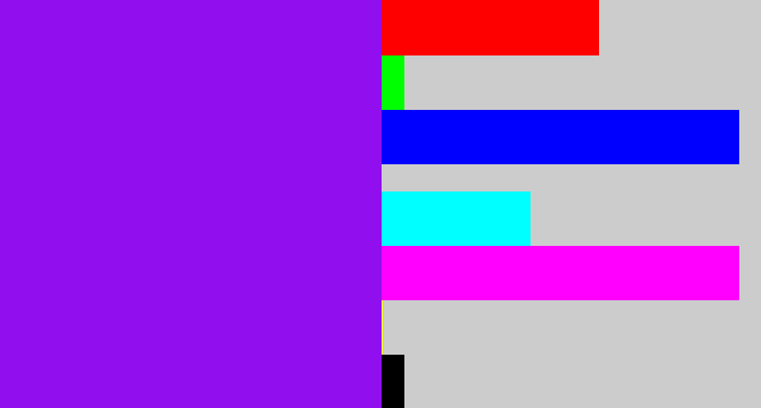Hex color #910fef - violet