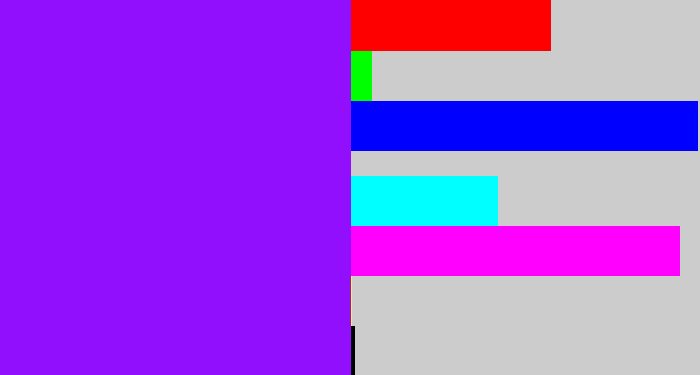Hex color #910ffc - vivid purple