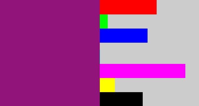 Hex color #91147b - darkish purple