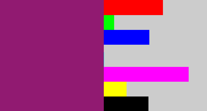 Hex color #911a71 - darkish purple