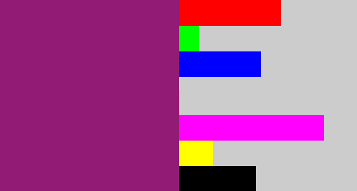 Hex color #911b75 - darkish purple