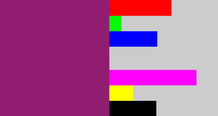 Hex color #911d71 - darkish purple