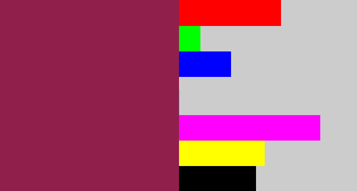 Hex color #911f4b - berry