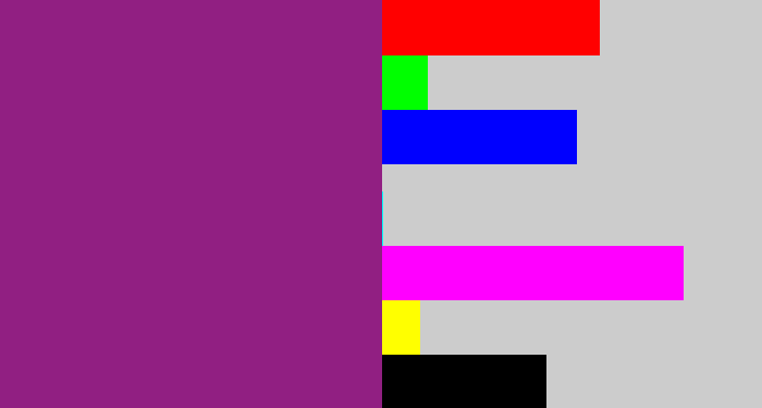 Hex color #911f82 - warm purple