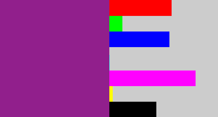 Hex color #911f8c - warm purple