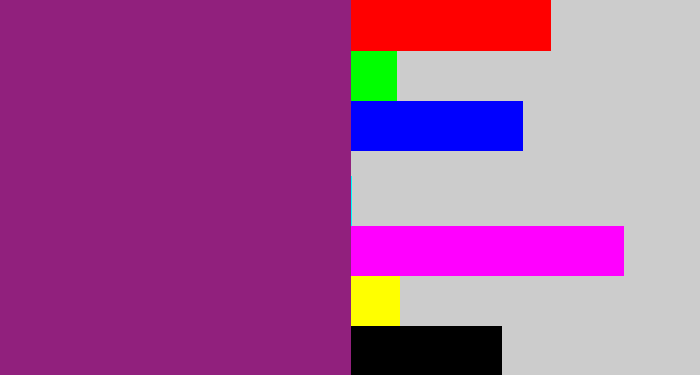 Hex color #91207d - warm purple