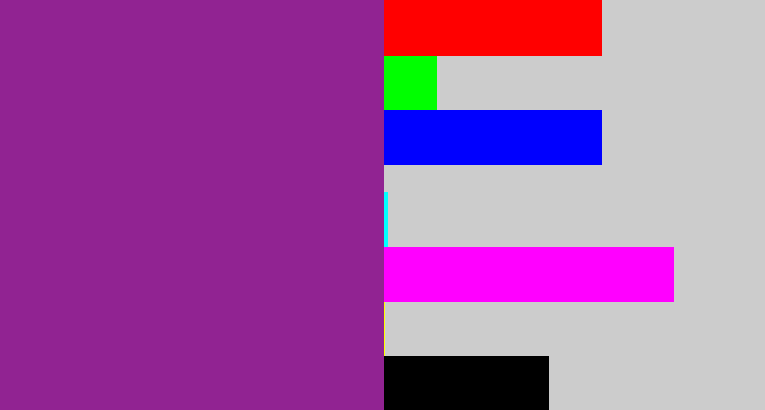 Hex color #912392 - warm purple