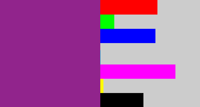 Hex color #91248c - warm purple