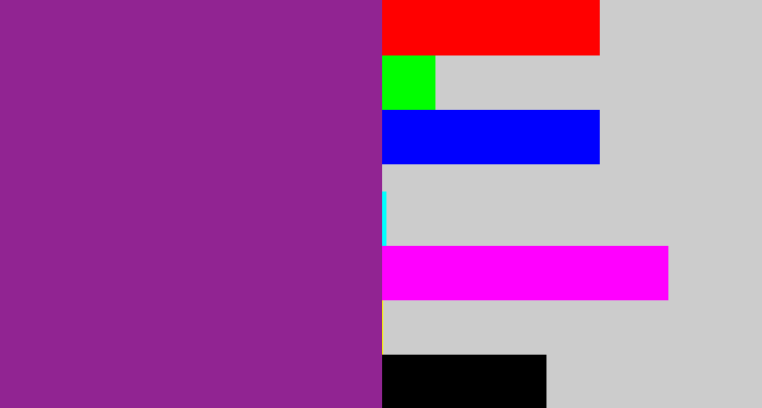 Hex color #912492 - warm purple