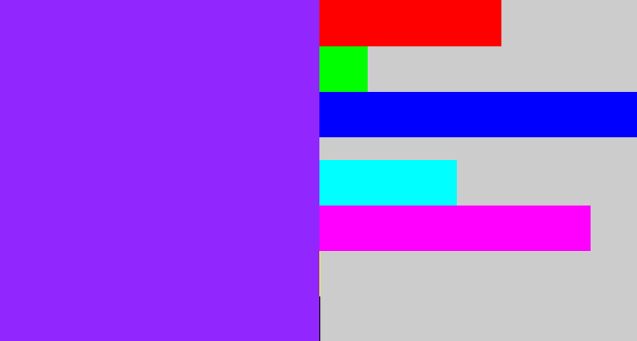 Hex color #9126ff - electric purple