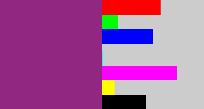 Hex color #912780 - warm purple