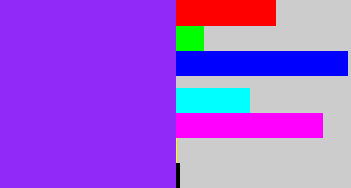 Hex color #9129f9 - electric purple