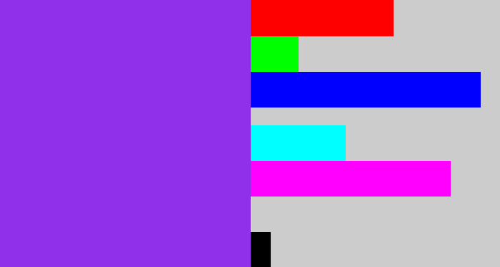 Hex color #9130eb - electric purple