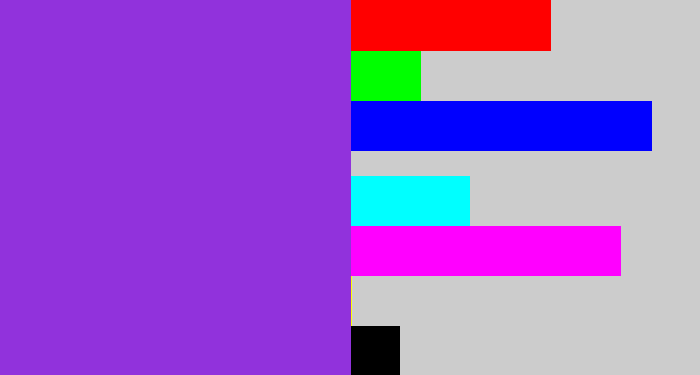 Hex color #9132dc - bluish purple