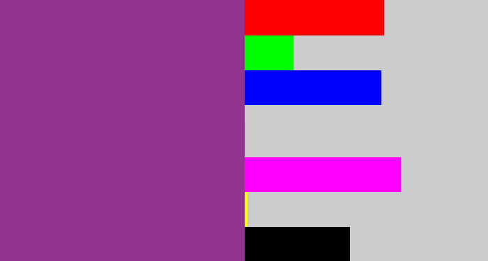 Hex color #91348f - warm purple
