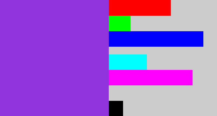 Hex color #9134de - bluish purple