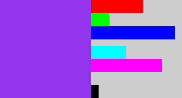 Hex color #9134ea - bluish purple