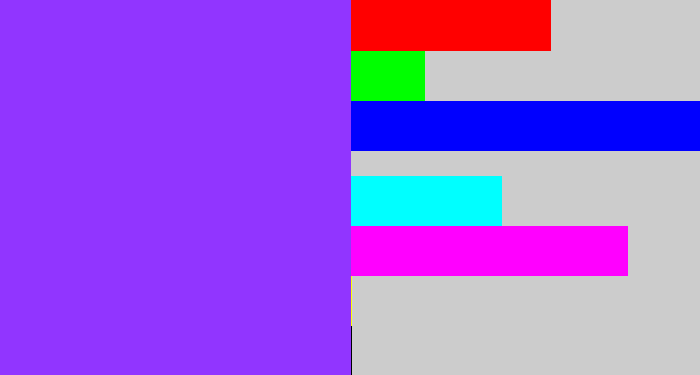 Hex color #9135ff - electric purple