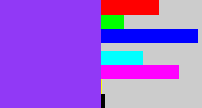 Hex color #9139f6 - electric purple