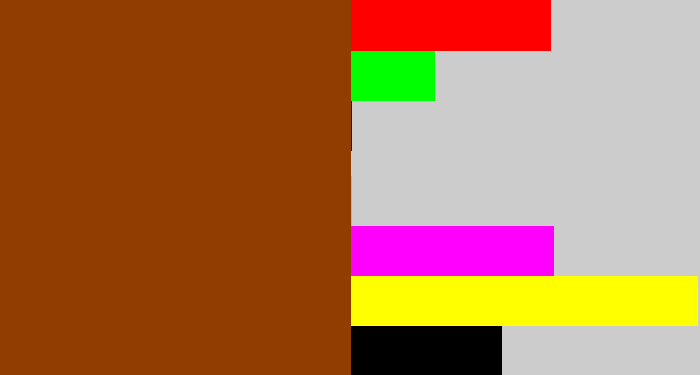 Hex color #913d01 - rust brown