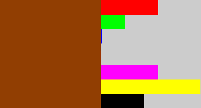 Hex color #913e02 - rust brown
