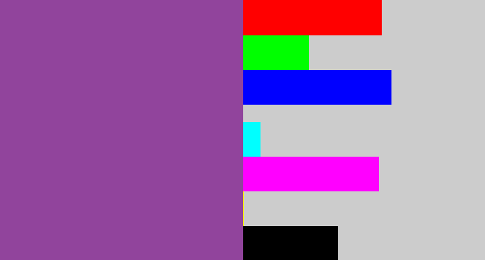 Hex color #91449c - medium purple