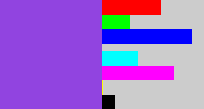 Hex color #9144e0 - purpley