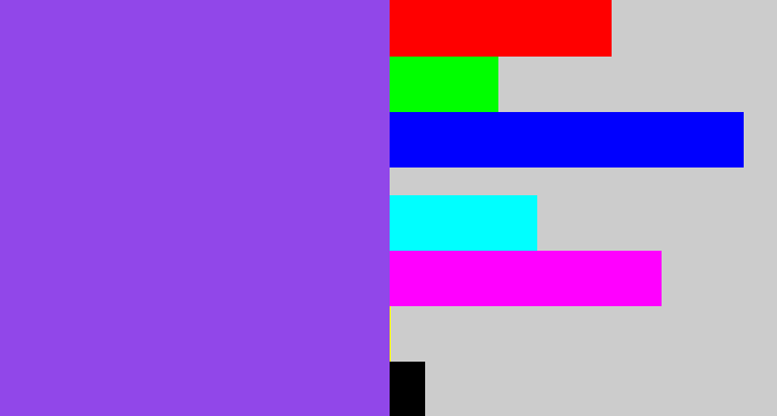 Hex color #9147e9 - purpley