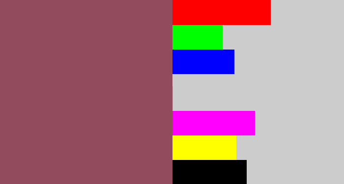 Hex color #914b5c - dark mauve