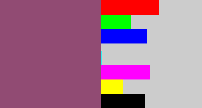Hex color #914b73 - dusky purple