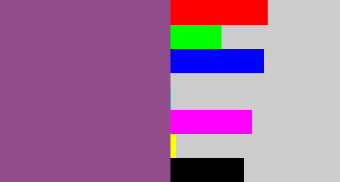 Hex color #914c8c - purplish