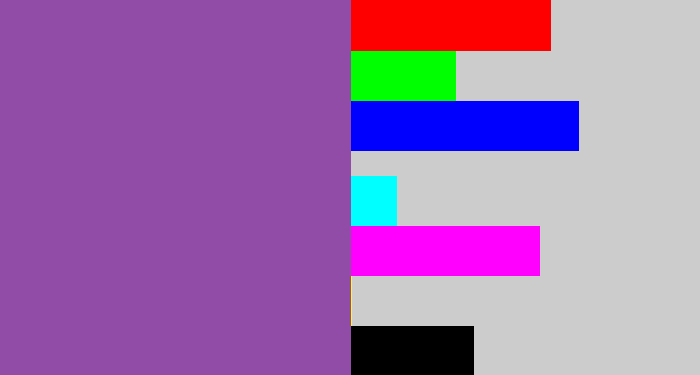 Hex color #914ca7 - medium purple
