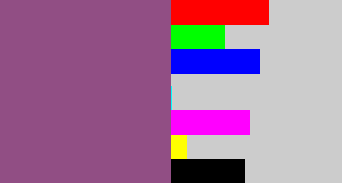 Hex color #914e84 - purplish