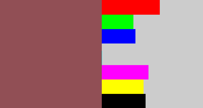 Hex color #914f55 - dark mauve