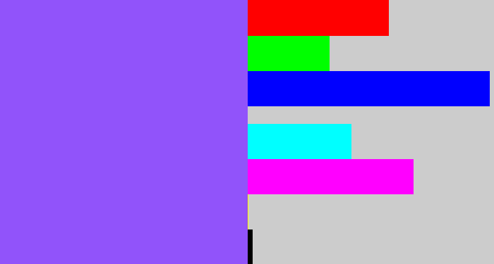 Hex color #9153fa - lighter purple