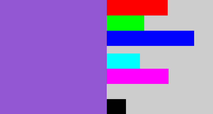 Hex color #9158d2 - purpley