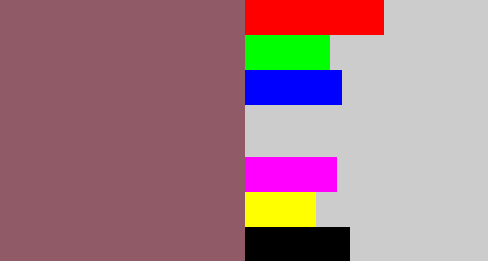 Hex color #915a67 - dark mauve