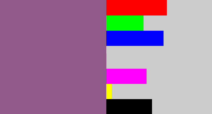 Hex color #915a8a - purplish