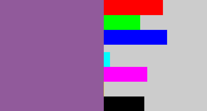 Hex color #915a9b - purplish
