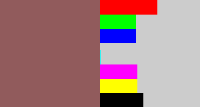 Hex color #915b5c - dark mauve