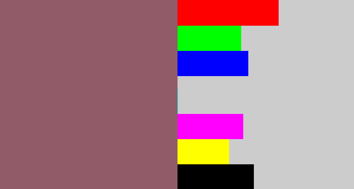 Hex color #915b67 - dark mauve